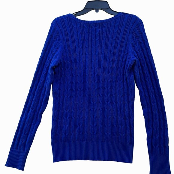 St. John's Bay - women’s V Neck Long Sleeve Pullover Sweater - Blue - Medium - Picture 2 of 12
